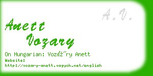 anett vozary business card